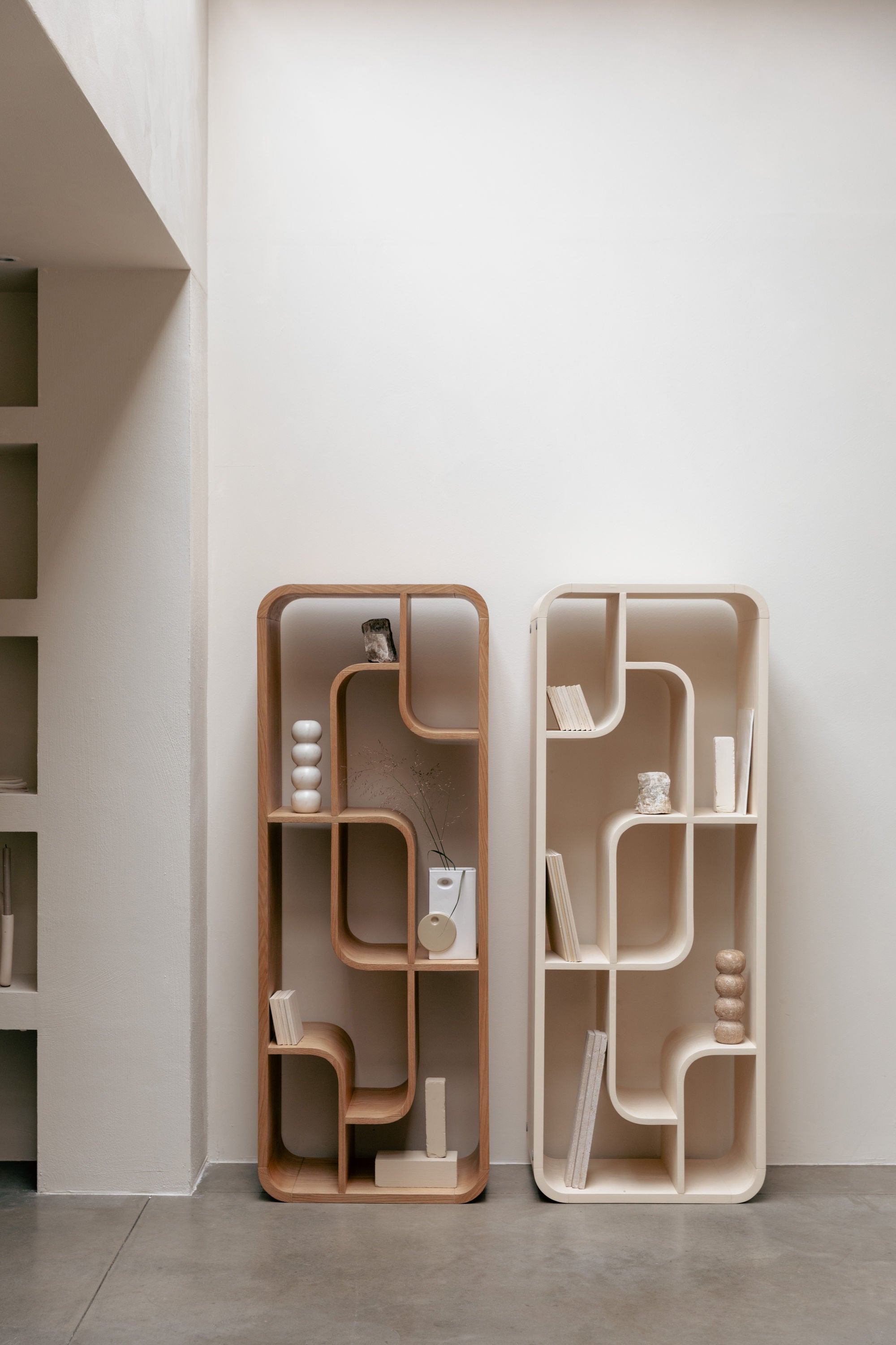 Zuiver Seven Abstract Beige Oak Wood Display Unit